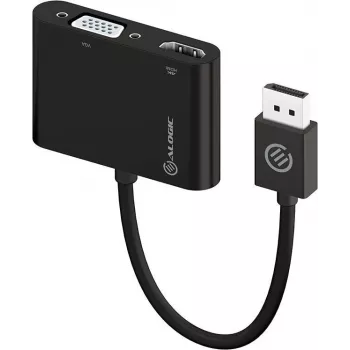 ALOGIC DP-VGHD4K-ADP Video kabeļa-adapteris DisplayPort uz HDMI + VGA (D-Sub) Melns
