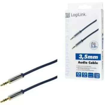 Logilink Audio kabelis 3,5 mm stereo (vīriešu) - 3,5 mm stereo (vīriešu) - 5 m - tumši zils (CA10500)