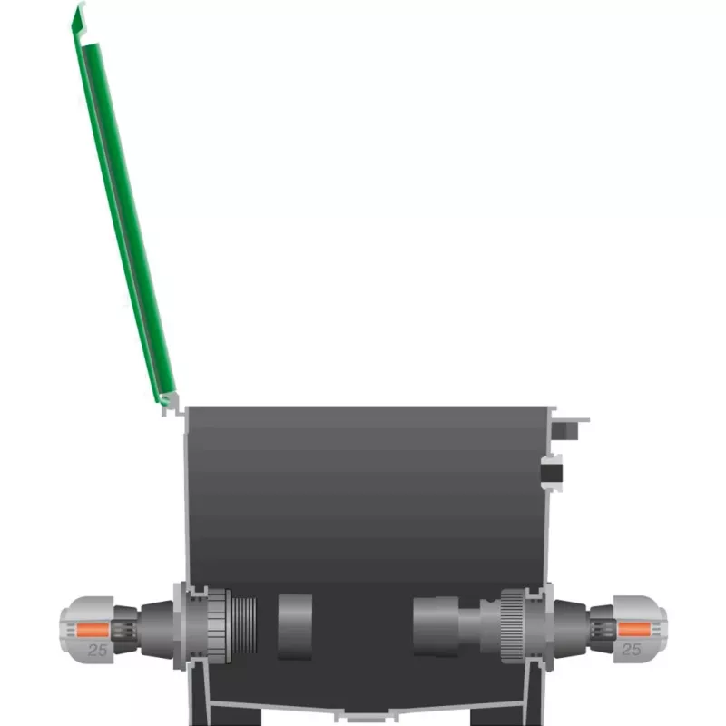 Savienotājs sprinkleru sistēmai 25mm > 1, melns/pelēks