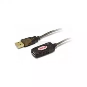 USB 2.0 pagarinātājkabelis Unitek Y-250, 5 m, melns, vīrišķais–sieviešu