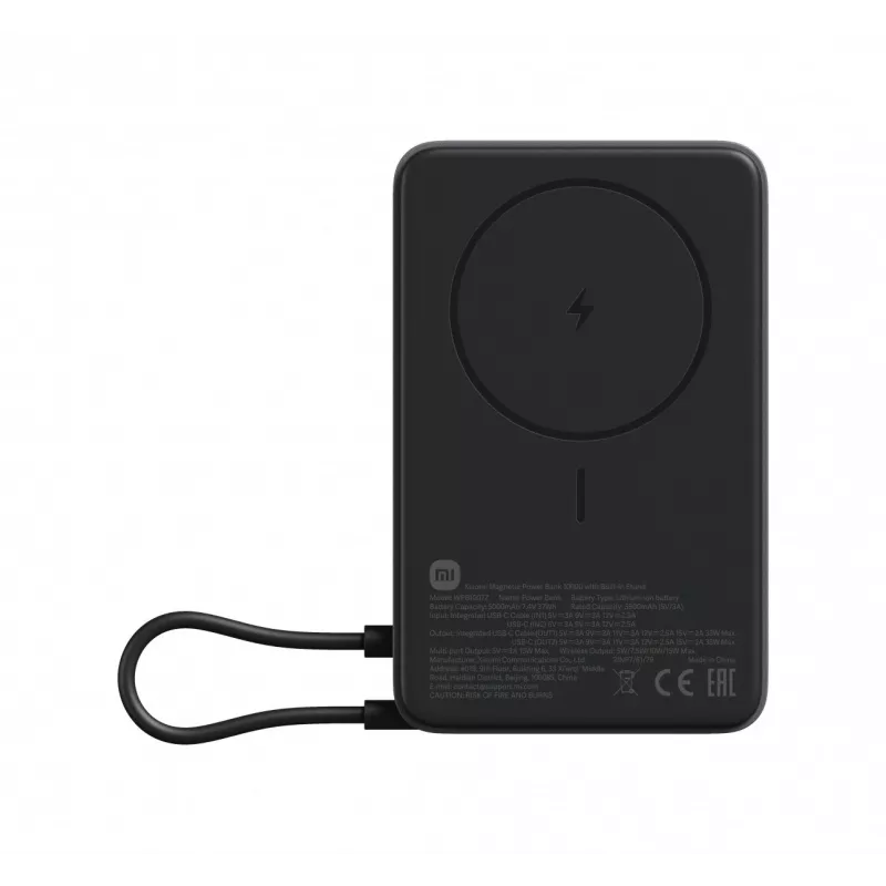 Power bank Xiaomi BHR08P9GL 5900 mAh Li‑Ion, bezvadu uzlāde, USB‑C, pelēks