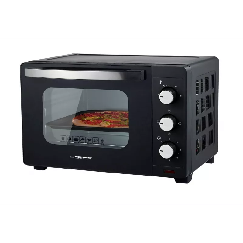 Mini krāsns ESPERANZA EKO008N — 20 L, 1280 W, līdz 230°C, mehānisks taimeris