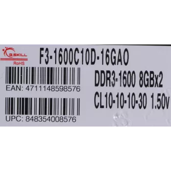 G.SKill ARES 16 GB komplekts DDR3 PC3-12800 CL10 (F3-1600C10D-16GAO)