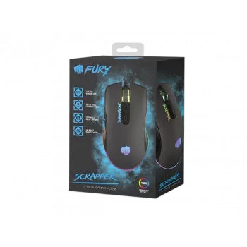 FURY Scrapper Gaming pele Ambidextrous USB Type-A Optiskā 6400 DPI