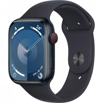 APPLE Watch Series 9 GPS + Cellular 45mm Midnight Aluminium Case ar Midnight Sport Band - M/L (MRMD3QF/A)