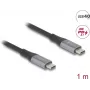 USB kabelis DeLOCK 81191 USB4 Gen 2x2 1m USB-C melns pelēks