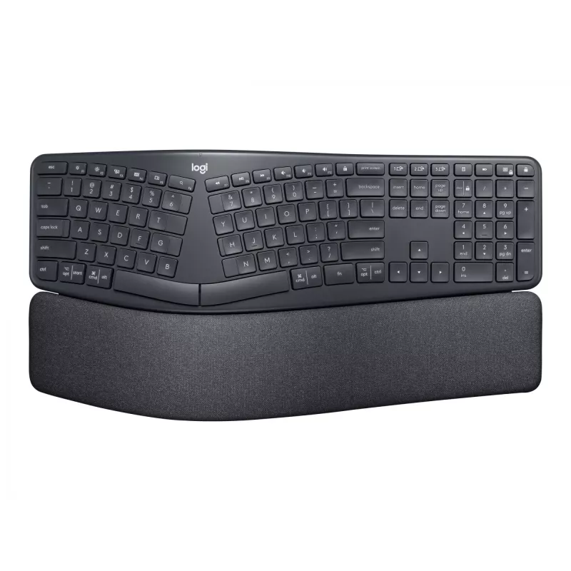 Logitech ERGO K860 - Bezvadu ergonomiskā tastatūra - 2,4 GHz, Bluetooth 5.0 - QWERTY - Spāņu - Grafīts