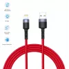 USB–Lightning datu kabelis Tellur, 3A, 1.2 m, LED indikators, sarkans