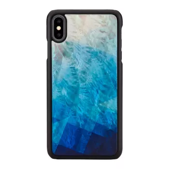 Telefona maciņš iKins iPhone XS Max — zilā ezera raksts ar melnu apdari