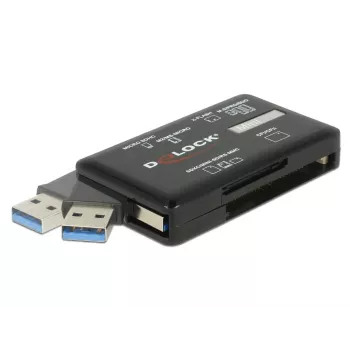 DeLOCK SuperSpeed USB karšu lasītājs CF SD Micro SD MS M2 xD 5 Gbps