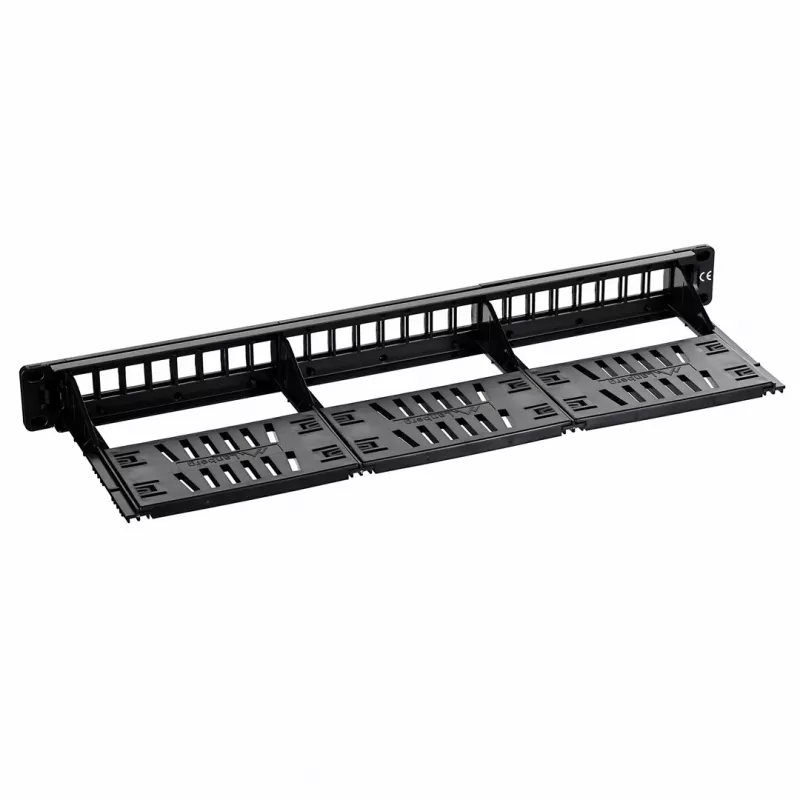 Patch panel 1U LANBERG PPKS-1124-B, 24 porti, 1U, ABS, melns, 482.6×44.5×154 mm