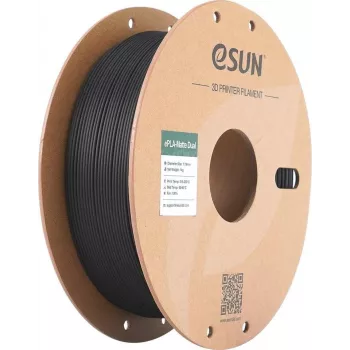 PLA MATTE DUAL 1,75mm MELNS BALTS 1kg ESUN 3D FILAMENTS (PLA-MTD175B-BW1P1)