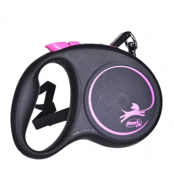 Flexi Black Design S 5 m suņa pavada ar automātisko tinumu