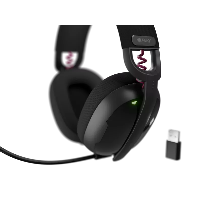 Genesis Fury Fukiya F6 bezvadu spēļu austiņas, Bluetooth 5.4, melnas
