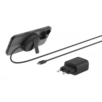 Salokāms magnētiskais Qi2 bezvadu lādētājs Belkin WIA011KQBK 15W (20W barošanas bloks), Melns