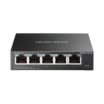 Nepārvaldāms tīkla slēdzis TP-LINK Mercusys MS105GS-M2 — 5 porti Gigabit Ethernet (10/100/1000), Melns