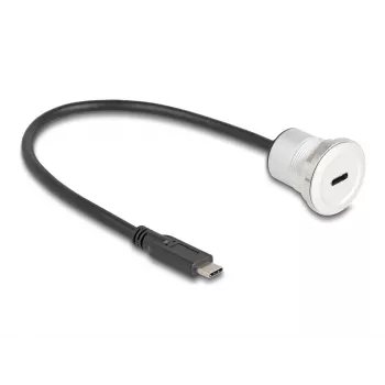 USB-C kabelis DeLOCK 88183 0.3m Melns Sudrabs