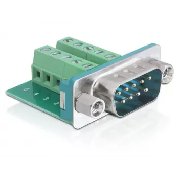 DeLOCK 65269 D-Sub 9-pin vīrišķais savienotājs zaļš/sudrabs