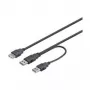 Wentronic Goobay USB 2.0 Hi-Speed Dual-Power kabelis, melns, 0.3 m - USB 2.0 spraudnis (Type A), USB 2.0 spraudnis (Type A) > USB 2.0 ligzda (Type A) (93353)