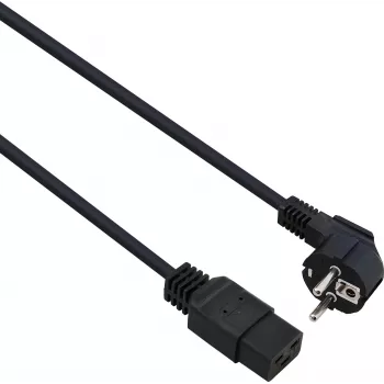 Strāvas kabelis Helos 262777 leņķveida CEE 7/7 uz IEC 60320 C19 250V 10A 3m