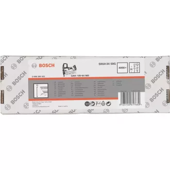 Naglas ar slēpto galviņu Bosch SK64-34 34° 1,8 mm (15 ga) 4000 gab. — bezvadu un pneimatiskajiem naglotājiem