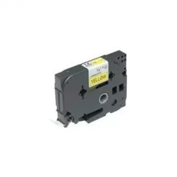 Brother TZ661 glancēta laminēta līmlente marķēšanai - 36mm, melna uz dzeltena fona