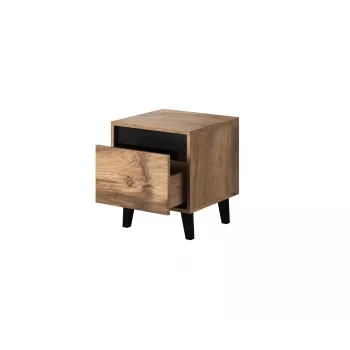 Naktsgaldiņš cama meble NORD, komplekts 2 gab., 40×38×45 cm, ozols wotan/antracīts, 1 atvilktne, 16 mm rāmis