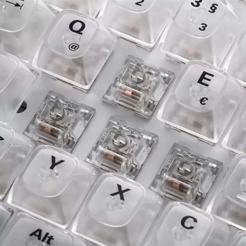 Crystal Shark, Gaming tastatūra balta, DE-izvietojums, KTT