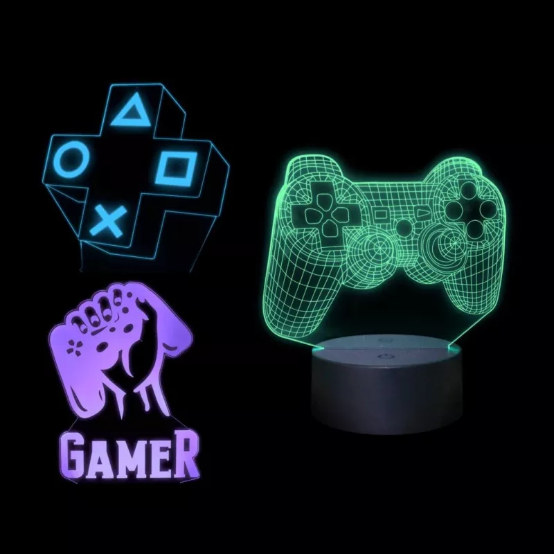 Galda LED lampa MANTA SNL122RGB RGB 3D gaismas dekorācija, krāsu mainoša RGB, USB barošana