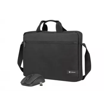 Portfelis NATEC Wallaroo 39,6 cm (15,6 collu) — poliestera portfelis klēpjdatoram, piemērots 15,6 collu ekrāniem, melns