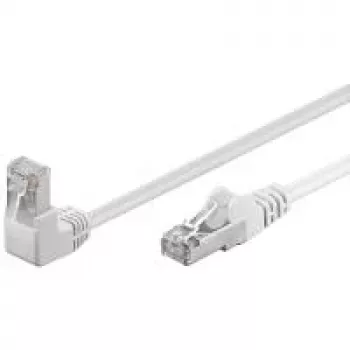 Wentronic Goobay CAT 5e Patch kabelis 1x 90° leņķa, F/UTP, Balts, 0,25 m - CCA vara maisījums, 1x RJ45-Spraudnis 90° (8P8C) (94176)