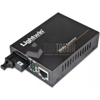Lightwin LWC-10/100/1000-WDM-S20-B tīkla mediju pārveidotājs 1000 Mbit/s 1550 nm vienmoda Melns