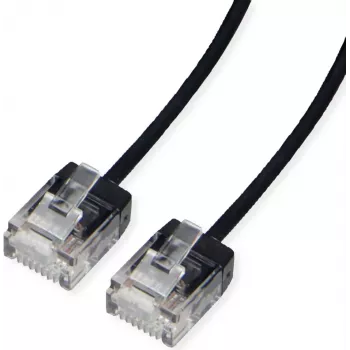 ROLINE UTP Patch Kabelis Cat.6A Ultra-īss RJ45 melns 1m - Tīkla - CAT 6a (21.15.4461)