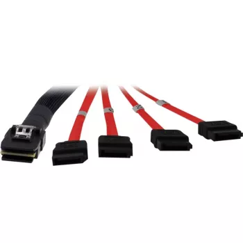 Inter-Tech SATA/SAS kabelis 4iMini MultiLane uz SATA 1,0m sarkans (88885301)