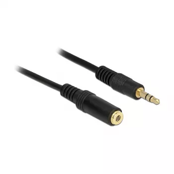 Audio kabelis 3.5 mm M-F DeLOCK 83762 0.5 m Melns