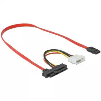 Delock SATA/SAS kabelis - SAS 12Gbit/s - iekšējais barošanas savienotājs, 4-pin, iekšējais SAS, 29-pin (SFF-8482) uz SATA (siev.) - 50 cm