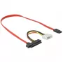 Delock SATA/SAS kabelis - SAS 12Gbit/s - iekšējais barošanas savienotājs, 4-pin, iekšējais SAS, 29-pin (SFF-8482) uz SATA (siev.) - 50 cm