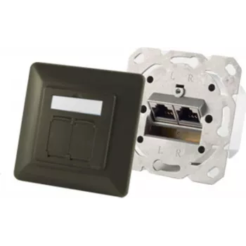 ShiverPeaks S/CONN 74280-A kontaktligzda — 2×RJ-45, Cat6a, 500 MHz, metāla korpuss, antracīta krāsa