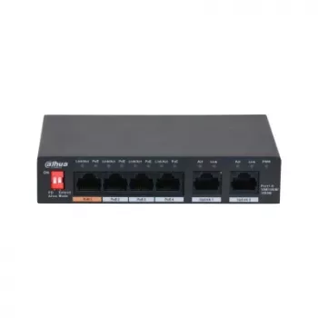 Dahua Technology PFS3006-4GT-60-V2 Gigabit Ethernet PoE slēdzis, melns