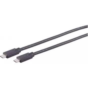 USB kabelis S/CONN 13-28035 USB 2.0 2 m USB-C Melns