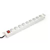 Strāvas sadales bloks PDU Digitus A-19-STRIP-4-IMP, 1U, 9 kontaktligzdas, 10A, 250V, balts