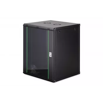 Sienas montāžas skapis 19 inch DN-37115, 16U, melns