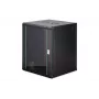 Sienas montāžas skapis 19 inch DN-37115, 16U, melns