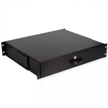 ROLINE 19 inch 2U slēdzama plaukta atvilktne, ABS plastmasa, 2 HE