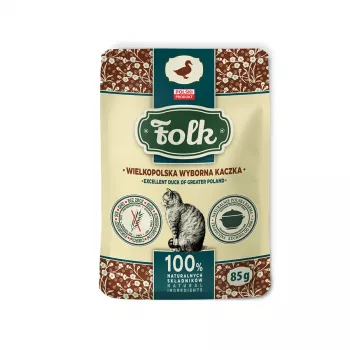 FOLK Excelent Lielpolijas pīle - slapjā barība kaķiem - 85g