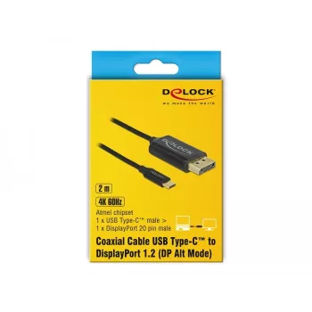 DeLOCK 83710 USB-C uz DisplayPort video adaptera kabelis, 2 m