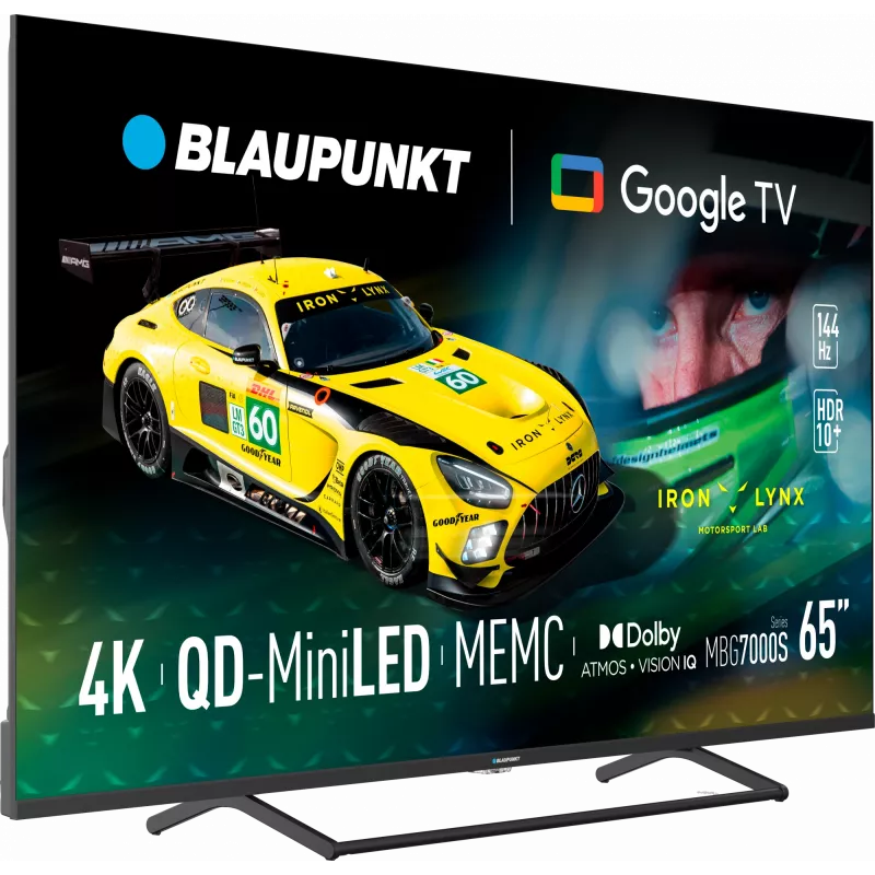 Televizors BLAUPUNKT 65MBG7000S 65 collu Mini LED Smart TV Google TV Melns, Energoklase G