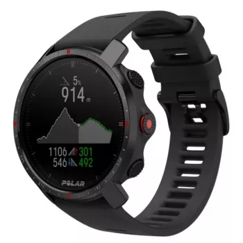 Polar Grit X Pro Titanium sporta pulkstenis ar perforētu ādas siksnu, pelēks, M/L, 1,2 collu displejs, Bluetooth, 41 g (90085777)