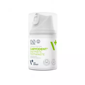 Suņu zobu pasta VETEXPERT Caryodent Enzymatic 50 ml — veterinārā mutes kopšana, 50 g, bez cukura, bez lipekļa
