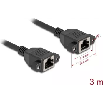 Tīkla kabelis DeLOCK 90786 Melns 3m Cat6a S/FTP